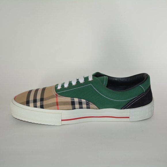NWT BURBERRY MENS  ARCHIVE CALF SUEDE COTTON VINTAGE CHECK COLOUR - BLOCK SNEAKE - Picture 5 of 10